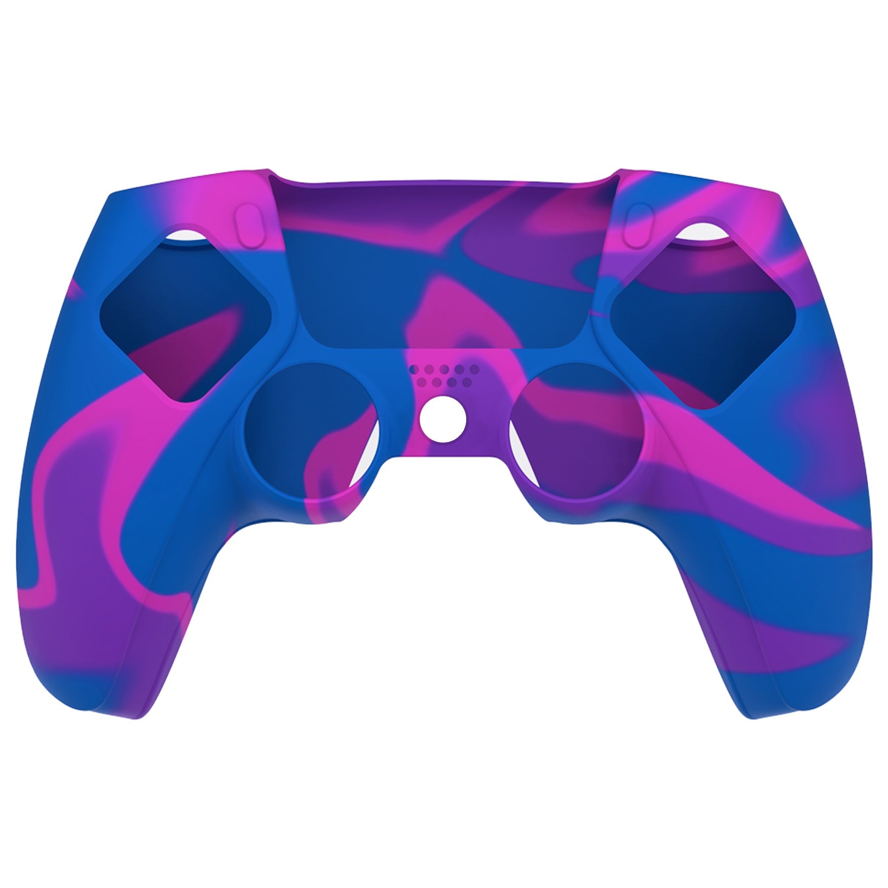 PlayVital Pure Series Dockable Model Anti-Slip Silicone Cover Skin with Thumb Grip Caps for PS5 Wireless Controller - Compatible with Charging Station - Pink & Purple & Blue - EKPFP003 PlayVital