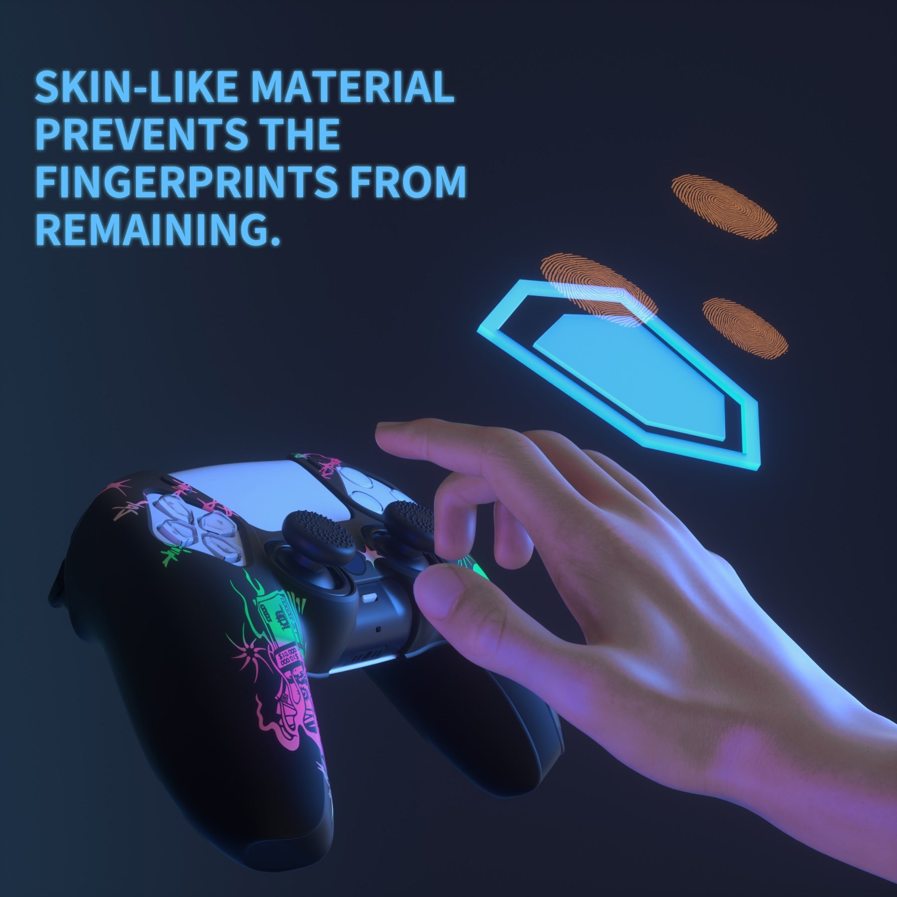 PlayVital Pure Series Dockable Model Anti-Slip Silicone Cover Skin with Thumb Grip Caps for PS5 Wireless Controller - Compatible with Charging Station - Sin Source Pink & Green - EKPFL003 PlayVital