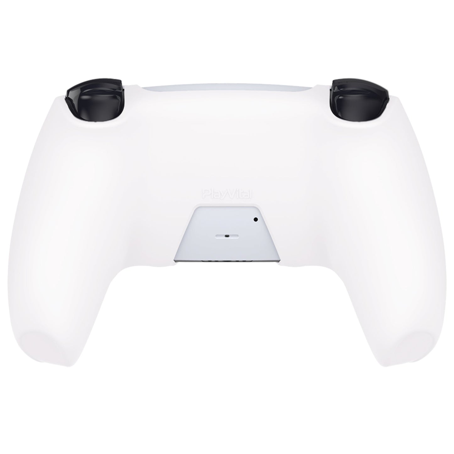 PlayVital Pure Series Dockable Model Anti-Slip Silicone Cover Skin with Thumb Grip Caps for PS5 Wireless Controller - Compatible with Charging Station - White - EKPFP002 PlayVital