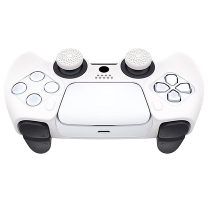 PlayVital Pure Series Dockable Model Anti-Slip Silicone Cover Skin with Thumb Grip Caps for PS5 Wireless Controller - Compatible with Charging Station - White - EKPFP002 PlayVital