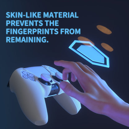 PlayVital Pure Series Dockable Model Anti-Slip Silicone Cover Skin with Thumb Grip Caps for PS5 Wireless Controller - Compatible with Charging Station - White - EKPFP002 PlayVital