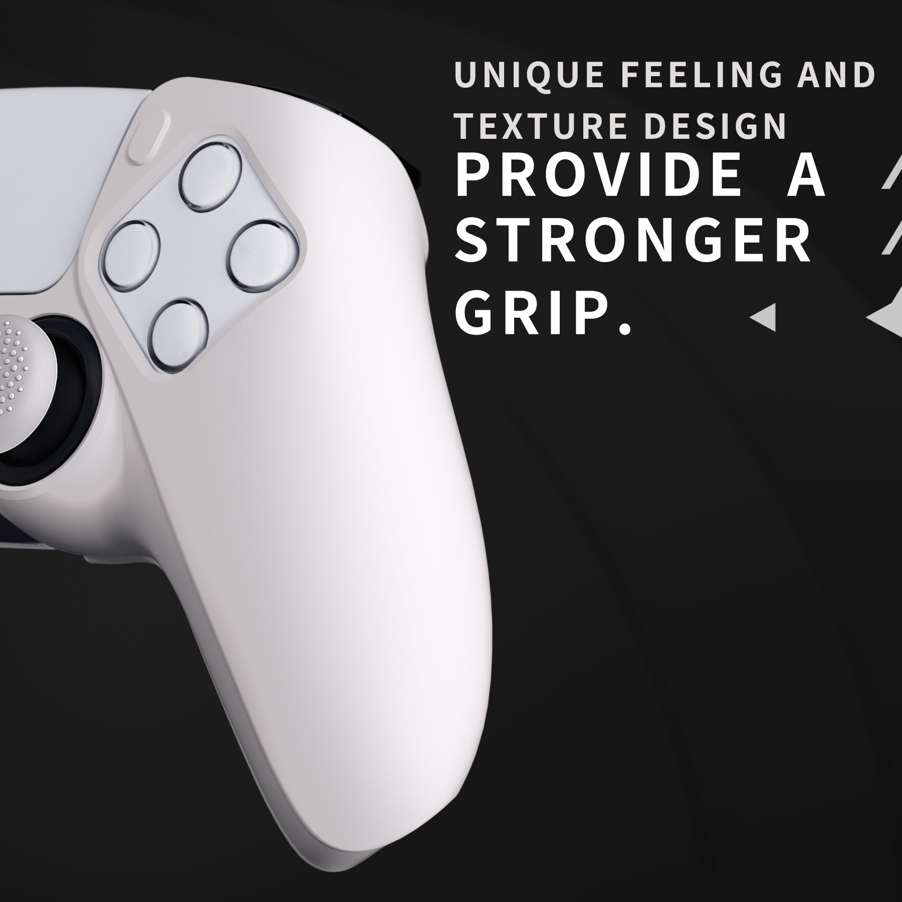 PlayVital Pure Series Dockable Model Anti-Slip Silicone Cover Skin with Thumb Grip Caps for PS5 Wireless Controller - Compatible with Charging Station - White - EKPFP002 PlayVital