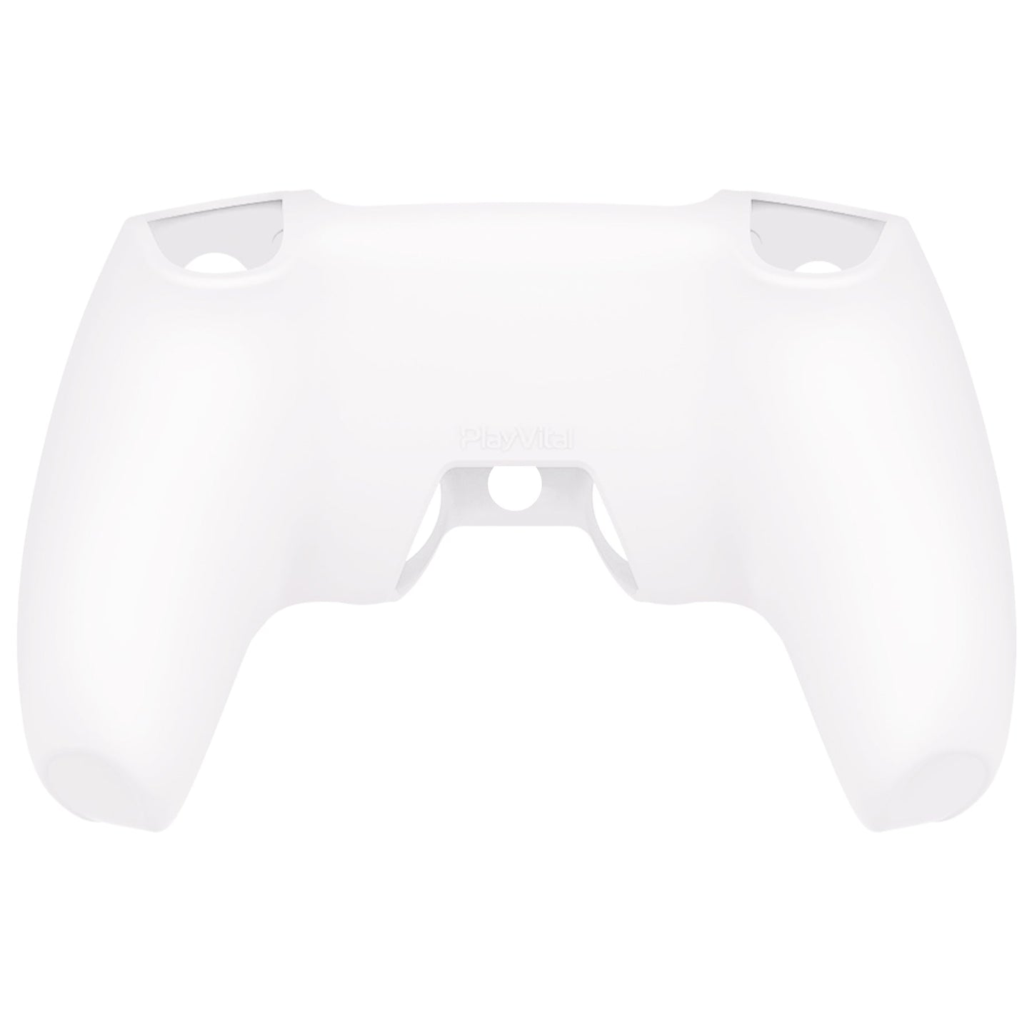 PlayVital Pure Series Dockable Model Anti-Slip Silicone Cover Skin with Thumb Grip Caps for PS5 Wireless Controller - Compatible with Charging Station - White - EKPFP002 PlayVital