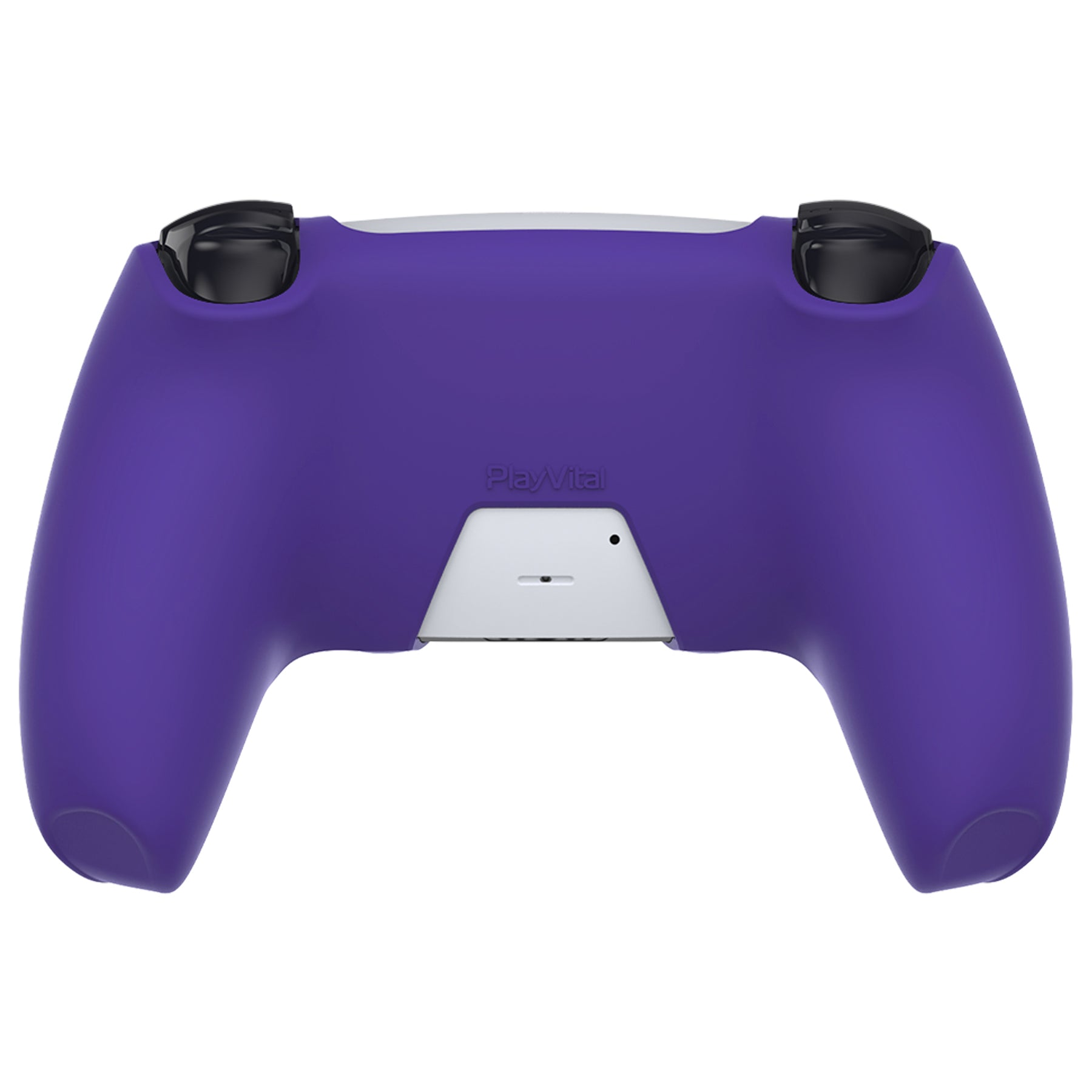 PlayVital Pure Series Ergonomic Anti-Slip Silicone Cover Skin with Thumb Grip Caps for PS5 Wireless Controller - Compatible with Charging Station - Purple - EKPFP006 PlayVital