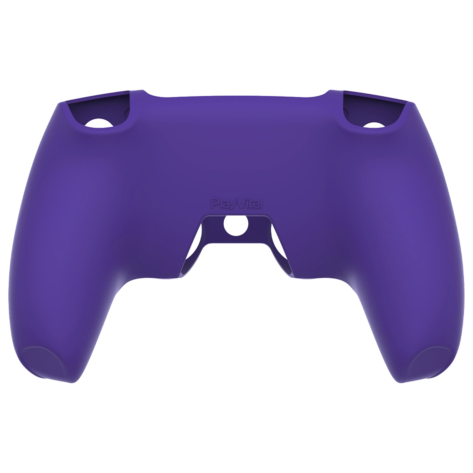 PlayVital Pure Series Ergonomic Anti-Slip Silicone Cover Skin with Thumb Grip Caps for PS5 Wireless Controller - Compatible with Charging Station - Purple - EKPFP006 PlayVital