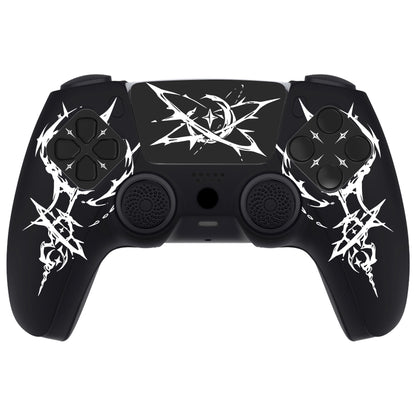 PlayVital Pure Series PS5 コントローラー用 シリコングリップカバー 6個のサムグリップ＆ステッカー付き／充電スタンド対応・滑り止めシリコンスキン【カービング エナジーリフト】