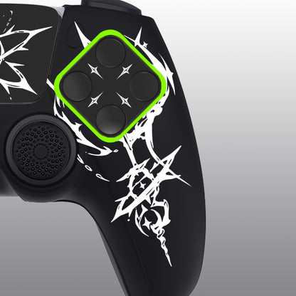 PlayVital Pure Series PS5 コントローラー用 シリコングリップカバー 6個のサムグリップ＆ステッカー付き／充電スタンド対応・滑り止めシリコンスキン【カービング エナジーリフト】