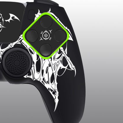 PlayVital Pure Series PS5 コントローラー用 シリコングリップカバー 6個のサムグリップ＆ステッカー付き／充電スタンド対応・滑り止めシリコンスキン 【ウィングス・シジル ホワイト】