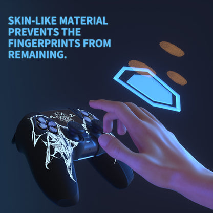 PlayVital Pure Series PS5 コントローラー用 シリコングリップカバー 6個のサムグリップ＆ステッカー付き／充電スタンド対応・滑り止めシリコンスキン 【ウィングス・シジル ホワイト】