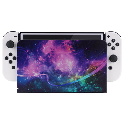 PlayVital Purple Galaxy Custom Dock Faceplate Cover for Nintendo Switch OLED Charging Dock - NTG8004 PlayVital