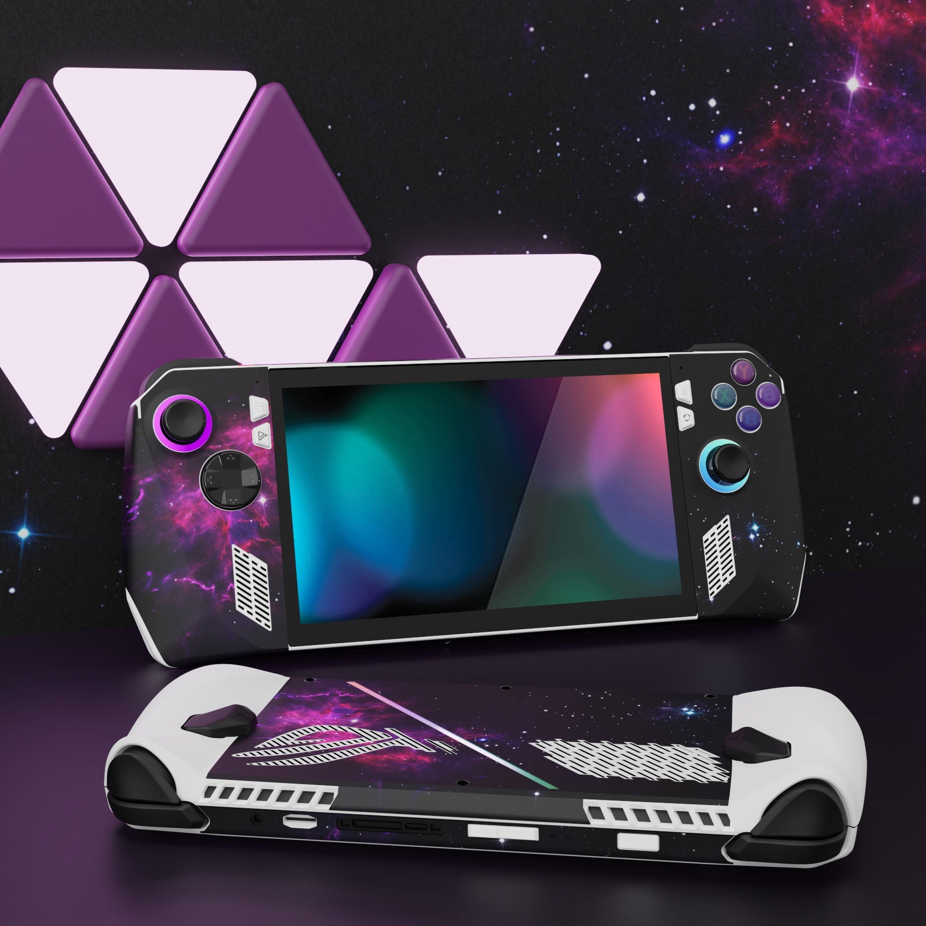 PlayVital Purple Nebula Custom Stickers Vinyl Wraps Protective Skin Decal for ROG Ally Handheld Gaming Console - RGTM005 PlayVital