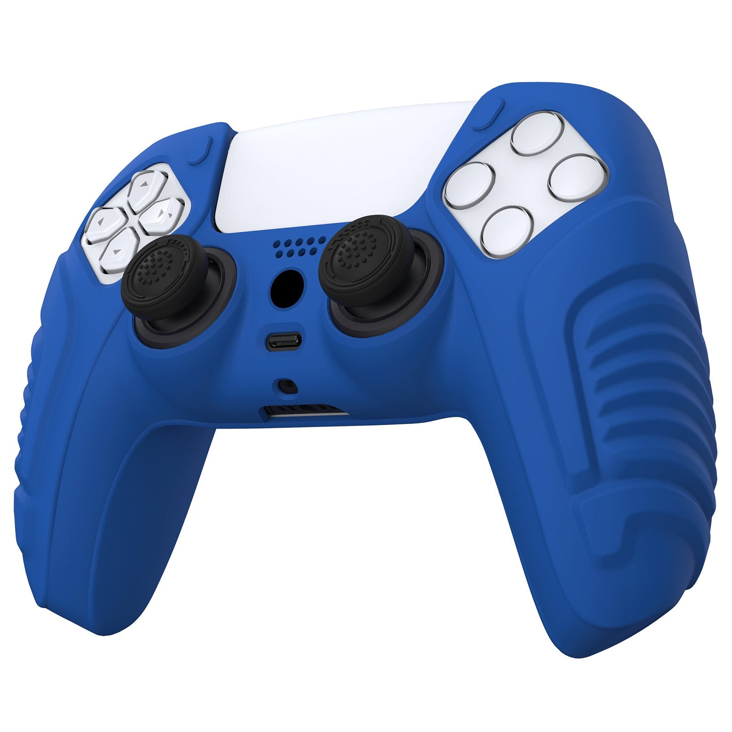 PlayVital Raging Warrior Edition Anti-slip Silicone Cover Skin with Thumbstick Caps for PS5 Wireless Controller - Blue - KZPF003 PlayVital