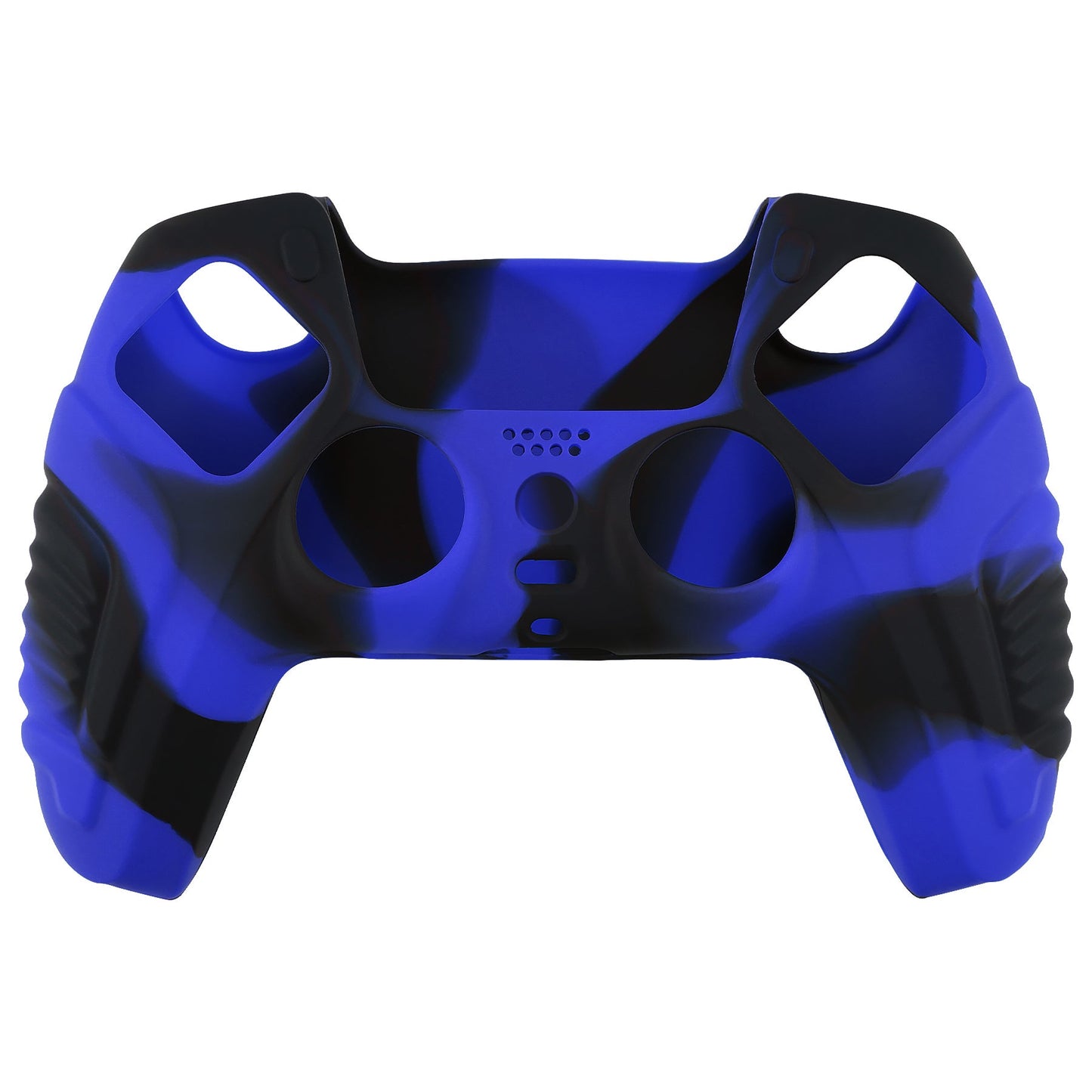 PlayVital Raging Warrior Edition Anti-slip Silicone Cover Skin with Thumbstick Caps for PS5 Wireless Controller - Blue & Black - KZPF006 PlayVital