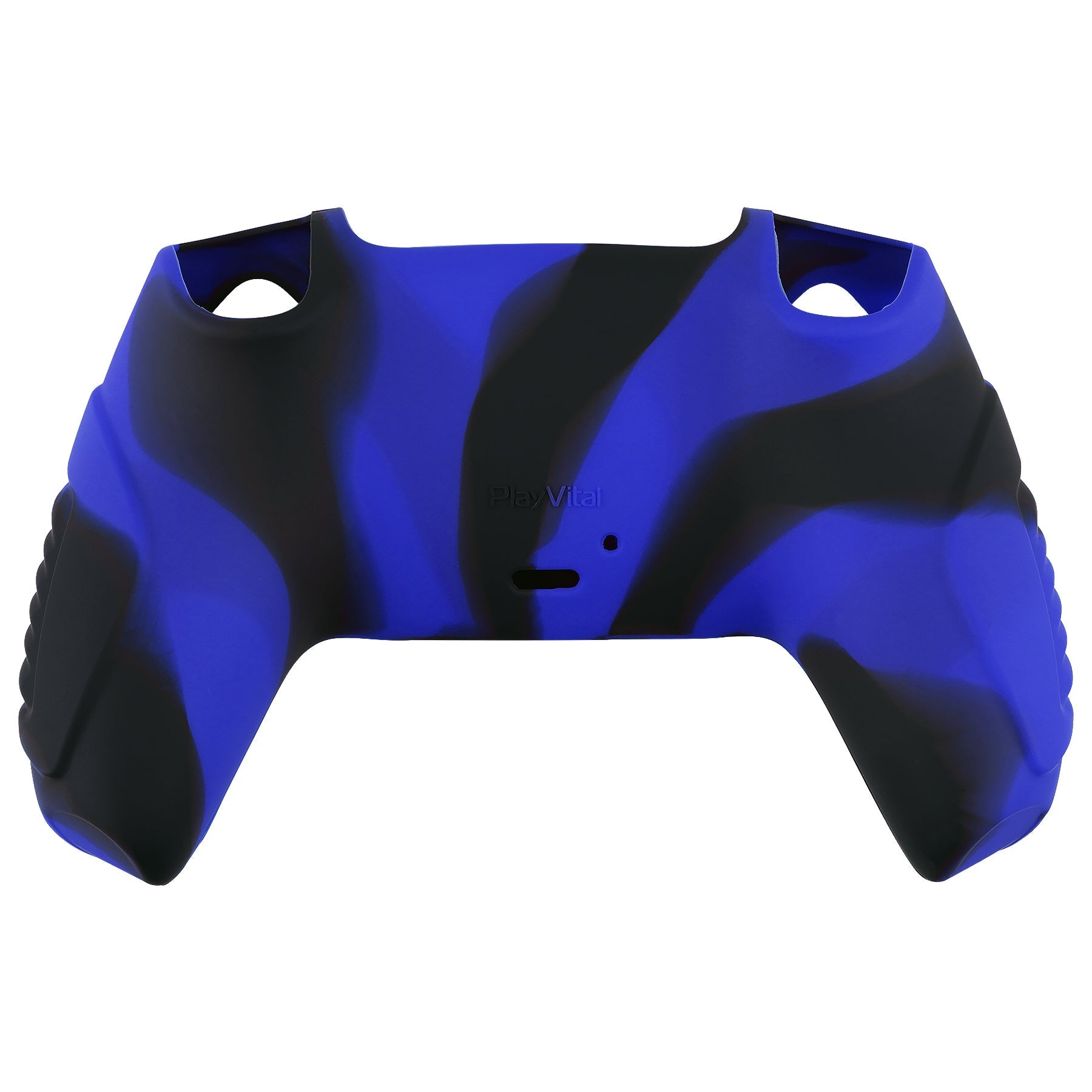 PlayVital Raging Warrior Edition Anti-slip Silicone Cover Skin with Thumbstick Caps for PS5 Wireless Controller - Blue & Black - KZPF006 PlayVital