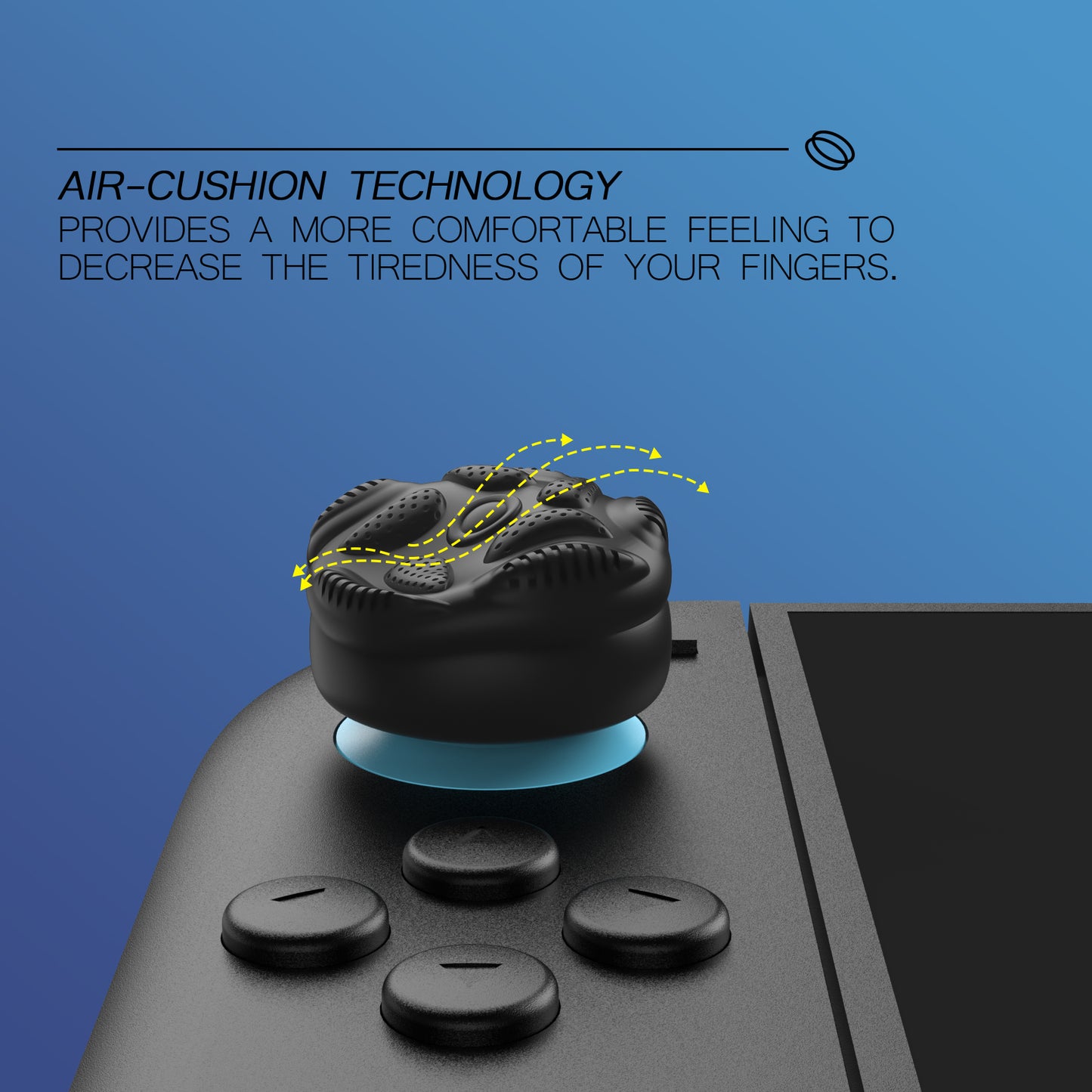 PlayVital Raindrop Texture Design サムクッションキャップ サムグリップ (4個セット) for Switch 2、Nintendo Switch 2 Joycon 用 Anti-Slip Raindrop Texture Design シリコンジョイスティックグリップカバー【ブラック】