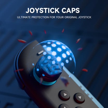 PlayVital Raindrop Texture Design サムクッションキャップ サムグリップ (4個セット) for Switch 2、Nintendo Switch 2 Joycon 用 Anti-Slip Raindrop Texture Design シリコンジョイスティックグリップカバー【ブラック】
