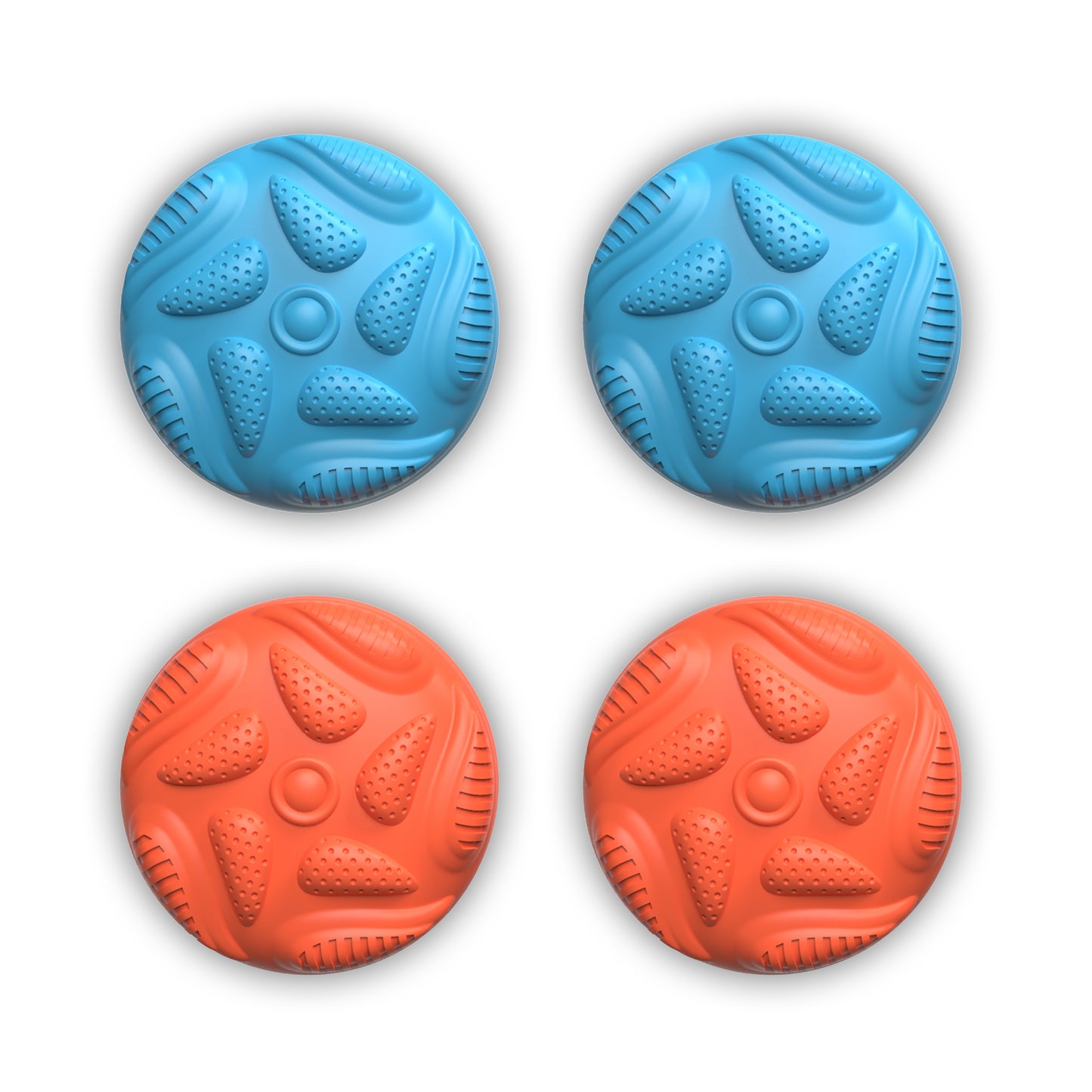 PlayVital Raindrop Texture Design サムクッションキャップ サムグリップ (4個セット) for Switch 2、Nintendo Switch 2 Joycon 用 Anti-Slip Raindrop Texture Design シリコンジョイスティックグリップカバー【ブルー＆オレンジ】