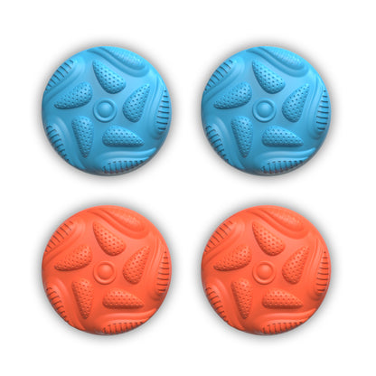 PlayVital Raindrop Texture Design サムクッションキャップ サムグリップ (4個セット) for Switch 2、Nintendo Switch 2 Joycon 用 Anti-Slip Raindrop Texture Design シリコンジョイスティックグリップカバー【ブルー＆オレンジ】