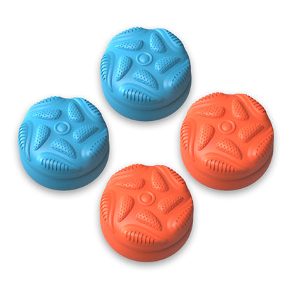 PlayVital Raindrop Texture Design サムクッションキャップ サムグリップ (4個セット) for Switch 2、Nintendo Switch 2 Joycon 用 Anti-Slip Raindrop Texture Design シリコンジョイスティックグリップカバー【ブルー＆オレンジ】