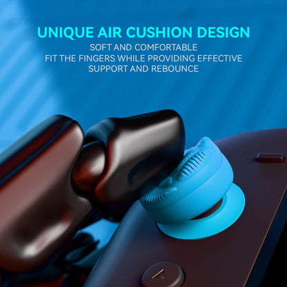 PlayVital Raindrop Texture Design サムクッションキャップ サムグリップ (4個セット) for Switch 2、Nintendo Switch 2 Joycon 用 Anti-Slip Raindrop Texture Design シリコンジョイスティックグリップカバー【ブルー＆オレンジ】