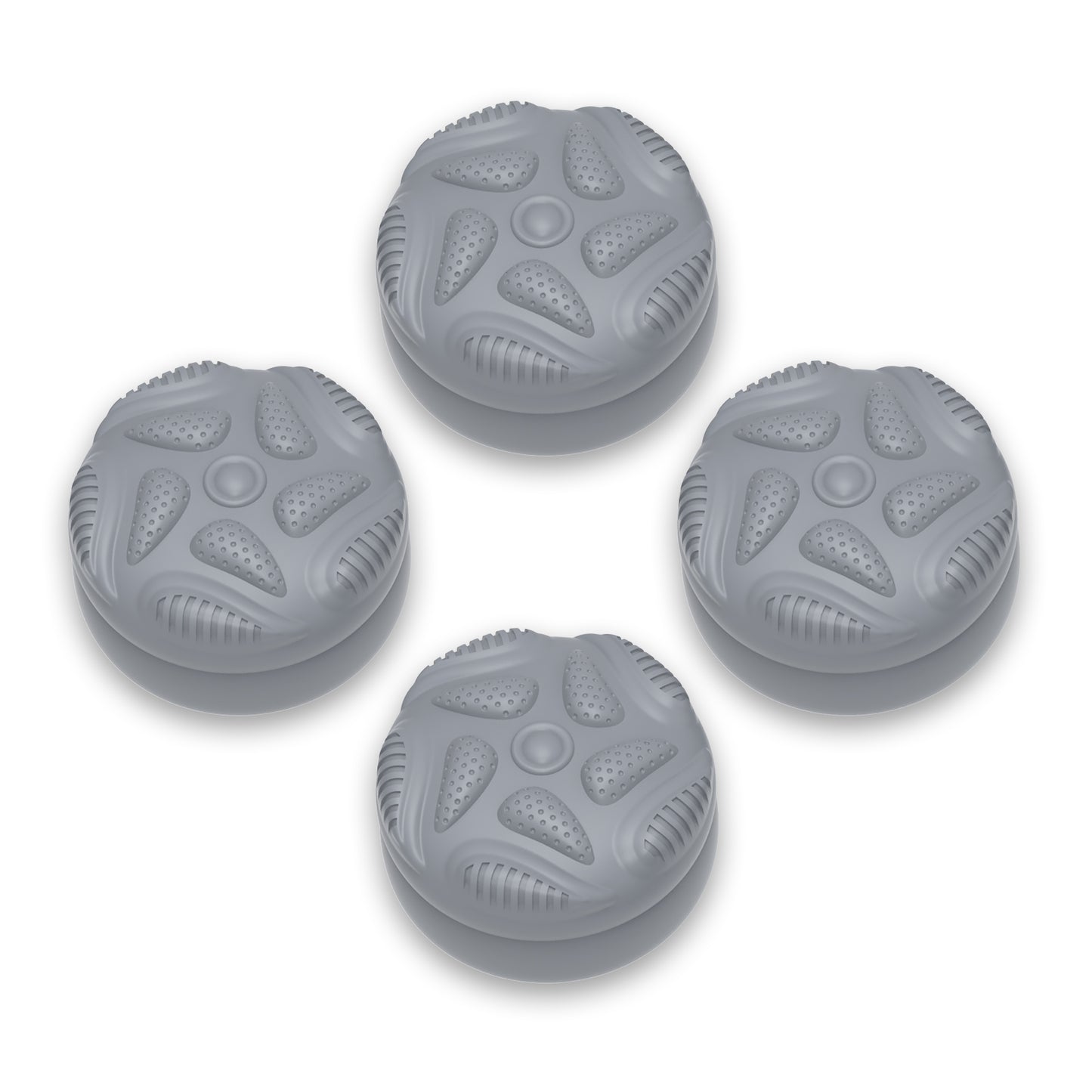 PlayVital Raindrop Texture Design サムクッションキャップ サムグリップ (4個セット) for Switch 2、Nintendo Switch 2 Joycon 用 Anti-Slip Raindrop Texture Design シリコンジョイスティックグリップカバー【グレー】