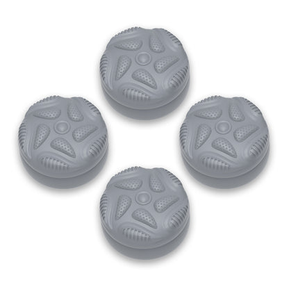 PlayVital Raindrop Texture Design サムクッションキャップ サムグリップ (4個セット) for Switch 2、Nintendo Switch 2 Joycon 用 Anti-Slip Raindrop Texture Design シリコンジョイスティックグリップカバー【グレー】