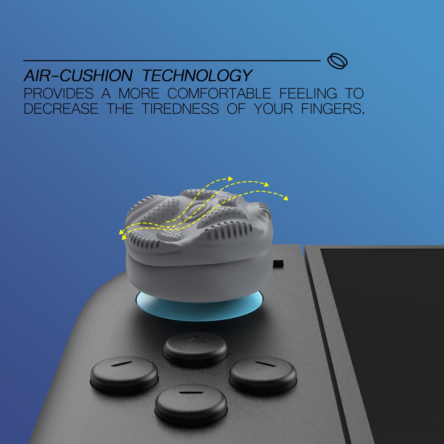 PlayVital Raindrop Texture Design サムクッションキャップ サムグリップ (4個セット) for Switch 2、Nintendo Switch 2 Joycon 用 Anti-Slip Raindrop Texture Design シリコンジョイスティックグリップカバー【グレー】