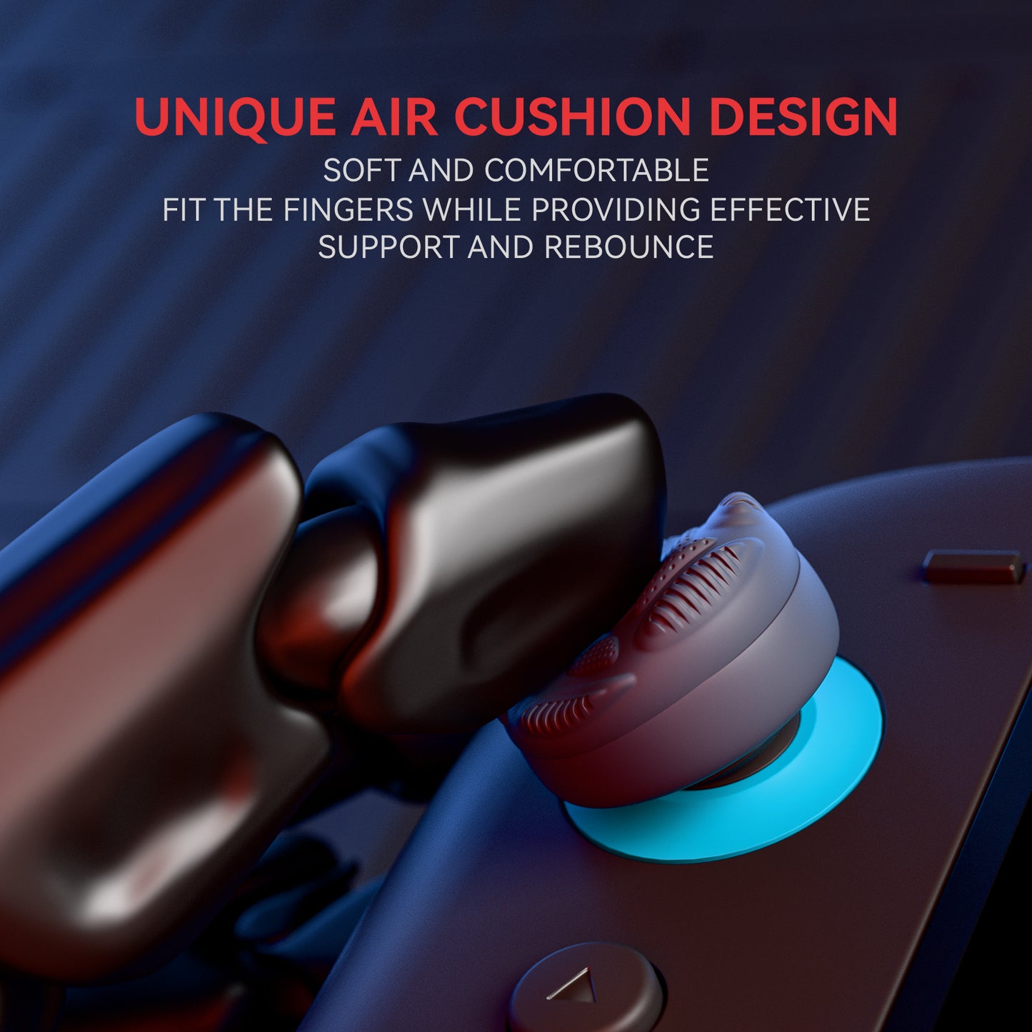 PlayVital Raindrop Texture Design サムクッションキャップ サムグリップ (4個セット) for Switch 2、Nintendo Switch 2 Joycon 用 Anti-Slip Raindrop Texture Design シリコンジョイスティックグリップカバー【グレー】