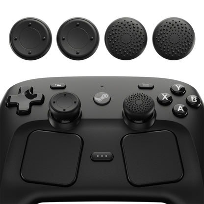PlayVital 立体ドット＆スタッズデザイン 4個セット サムグリップ Steam Controller 2（2026）用 滑り止めテクスチャグリップキャップ【ブラック】