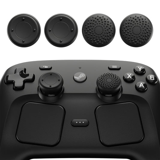 PlayVital 立体ドット＆スタッズデザイン 4個セット サムグリップ Steam Controller 2（2026）用 滑り止めテクスチャグリップキャップ【ブラック】