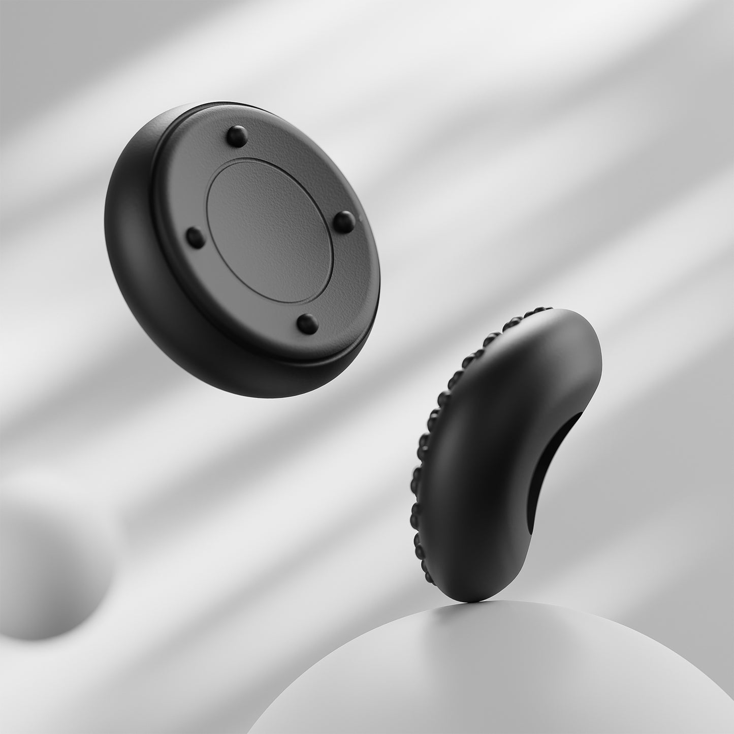 PlayVital 立体ドット＆スタッズデザイン 4個セット サムグリップ Steam Controller 2（2026）用 滑り止めテクスチャグリップキャップ【ブラック】