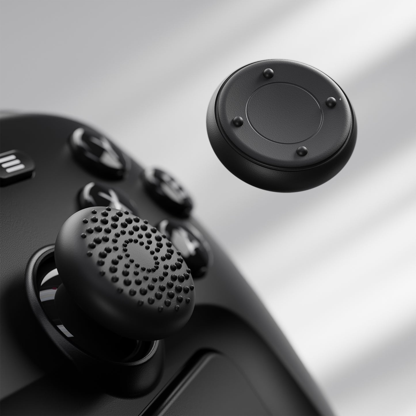 PlayVital 立体ドット＆スタッズデザイン 4個セット サムグリップ Steam Controller 2（2026）用 滑り止めテクスチャグリップキャップ【ブラック】