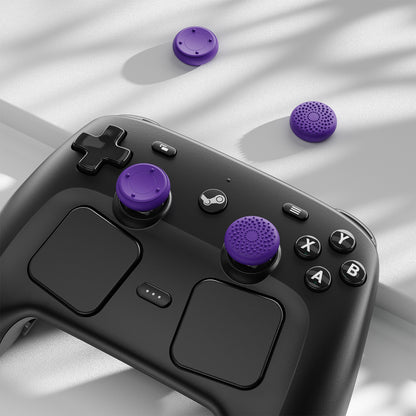 PlayVital 立体ドット＆スタッズデザイン 4個セット サムグリップ Steam Controller 2（2026）用 滑り止めテクスチャグリップキャップ【パープル】