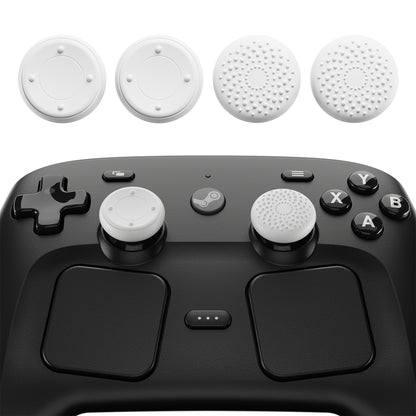 PlayVital 立体ドット＆スタッズデザイン 4個セット サムグリップ Steam Controller 2（2026）用 滑り止めテクスチャグリップキャップ【ホワイト】