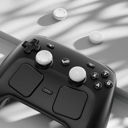 PlayVital 立体ドット＆スタッズデザイン 4個セット サムグリップ Steam Controller 2（2026）用 滑り止めテクスチャグリップキャップ【ホワイト】