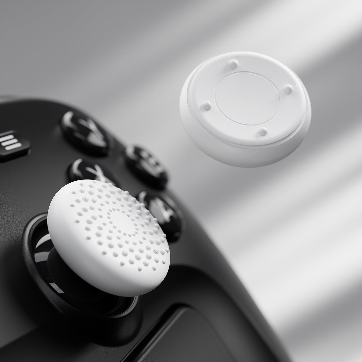 PlayVital 立体ドット＆スタッズデザイン 4個セット サムグリップ Steam Controller 2（2026）用 滑り止めテクスチャグリップキャップ【ホワイト】