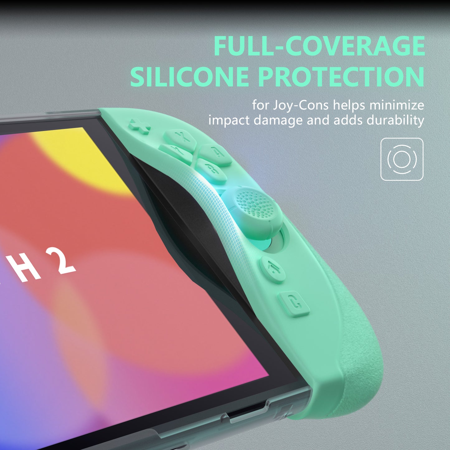 PlayVital Ranger Nintendo Switch 2（2025）対応保護カバー シリコングリップ＋PC製ハードカバーケース 折りたたみスタンド＆親指グリップキャップ付き ドック対応【ソフトバイオレット＆ミントグリーン】