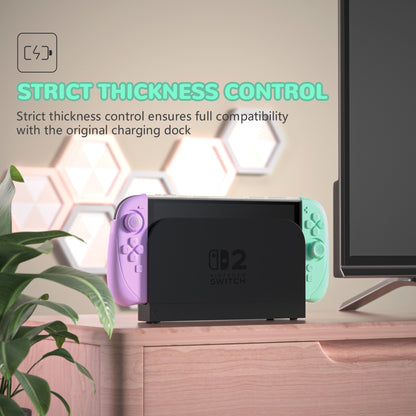 PlayVital Ranger Nintendo Switch 2（2025）対応保護カバー シリコングリップ＋PC製ハードカバーケース 折りたたみスタンド＆親指グリップキャップ付き ドック対応【ソフトバイオレット＆ミントグリーン】