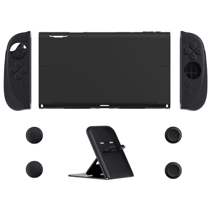 PlayVital Ranger Nintendo Switch 2（2025）対応保護カバー シリコングリップ＋PC製ハードカバーケース 折りたたみスタンド＆親指グリップキャップ付き ドック対応【ブラック】