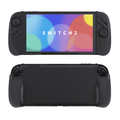 PlayVital Ranger Nintendo Switch 2（2025）対応保護カバー シリコングリップ＋PC製ハードカバーケース 折りたたみスタンド＆親指グリップキャップ付き ドック対応【ブラック】
