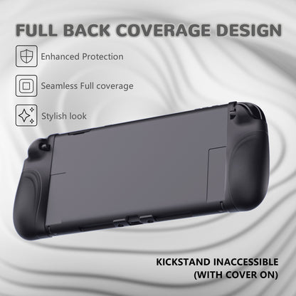 PlayVital Ranger Nintendo Switch 2（2025）対応保護カバー シリコングリップ＋PC製ハードカバーケース 折りたたみスタンド＆親指グリップキャップ付き ドック対応【ブラック】