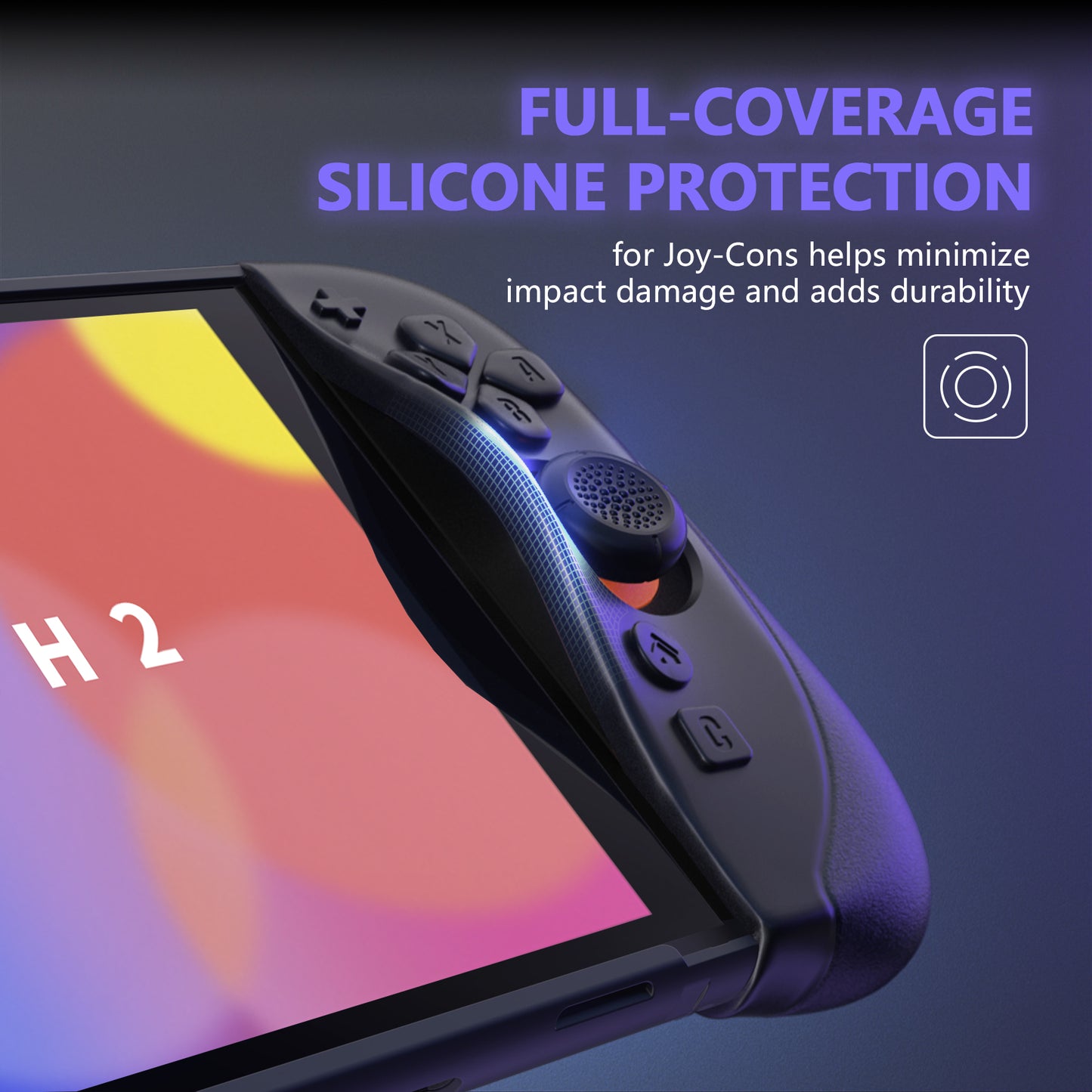 PlayVital Ranger Nintendo Switch 2（2025）対応保護カバー シリコングリップ＋PC製ハードカバーケース 折りたたみスタンド＆親指グリップキャップ付き ドック対応【ブラック】