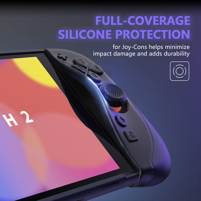 PlayVital Ranger Nintendo Switch 2（2025）対応保護カバー シリコングリップ＋PC製ハードカバーケース 折りたたみスタンド＆親指グリップキャップ付き ドック対応【ブラック】