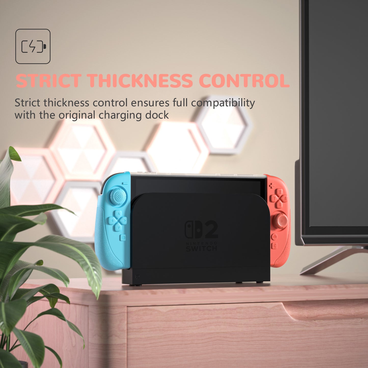 PlayVital Ranger Nintendo Switch 2（2025）対応保護カバー シリコングリップ＋PC製ハードカバーケース 折りたたみスタンド＆親指グリップキャップ付き ドック対応【ブルー＆オレンジ】