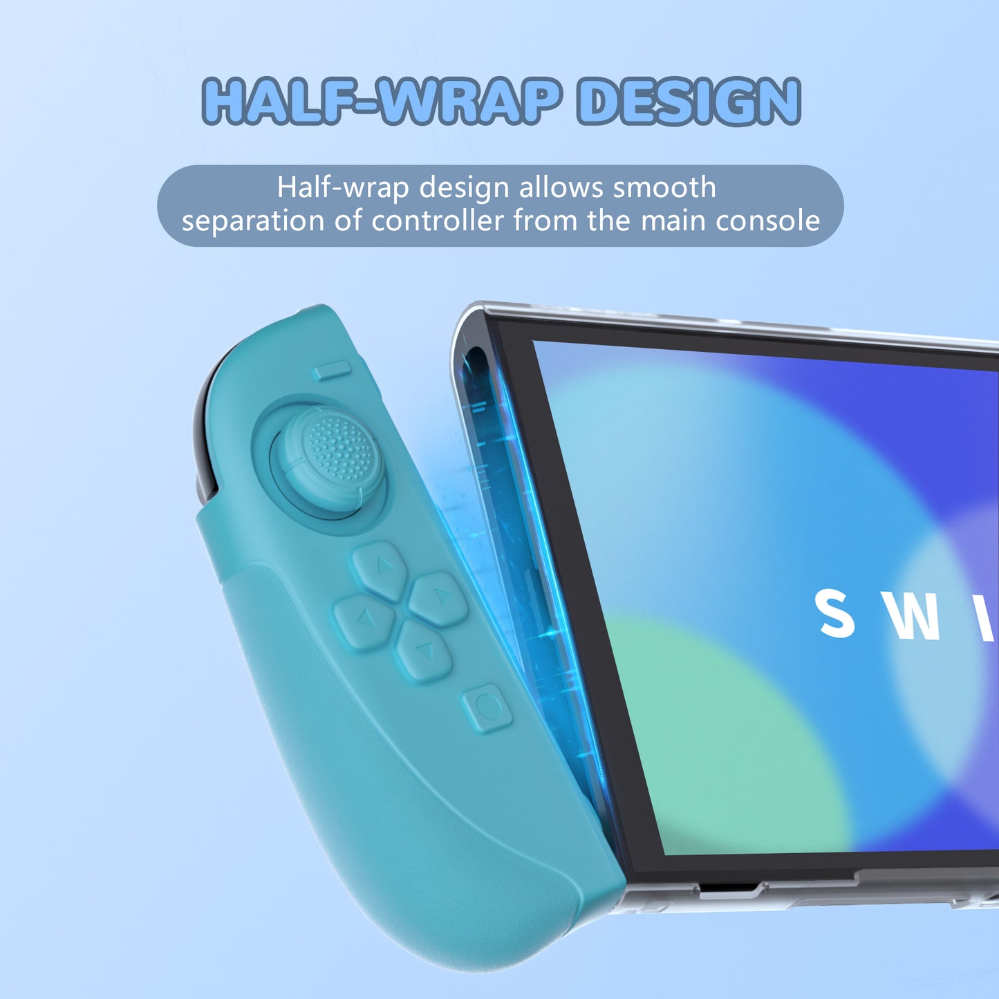 PlayVital Ranger Nintendo Switch 2（2025）対応保護カバー シリコングリップ＋PC製ハードカバーケース 折りたたみスタンド＆親指グリップキャップ付き ドック対応【ブルー＆オレンジ】