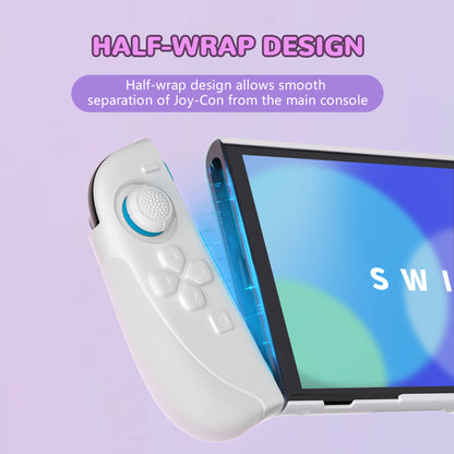 PlayVital Ranger Nintendo Switch 2（2025）対応保護カバー シリコングリップ＋PC製ハードカバーケース 折りたたみスタンド＆親指グリップキャップ付き ドック対応【ホワイト】