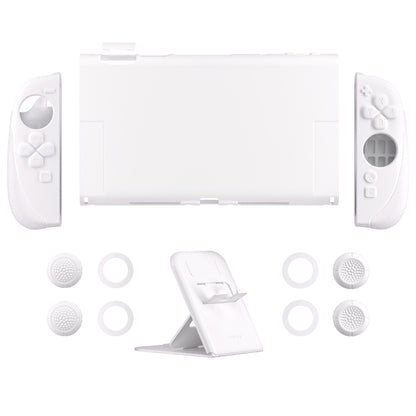 PlayVital Ranger Nintendo Switch 2（2025）対応保護カバー シリコングリップ＋PC製ハードカバーケース 折りたたみスタンド＆親指グリップキャップ付き ドック対応【ホワイト】