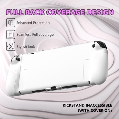 PlayVital Ranger Nintendo Switch 2（2025）対応保護カバー シリコングリップ＋PC製ハードカバーケース 折りたたみスタンド＆親指グリップキャップ付き ドック対応【ホワイト】