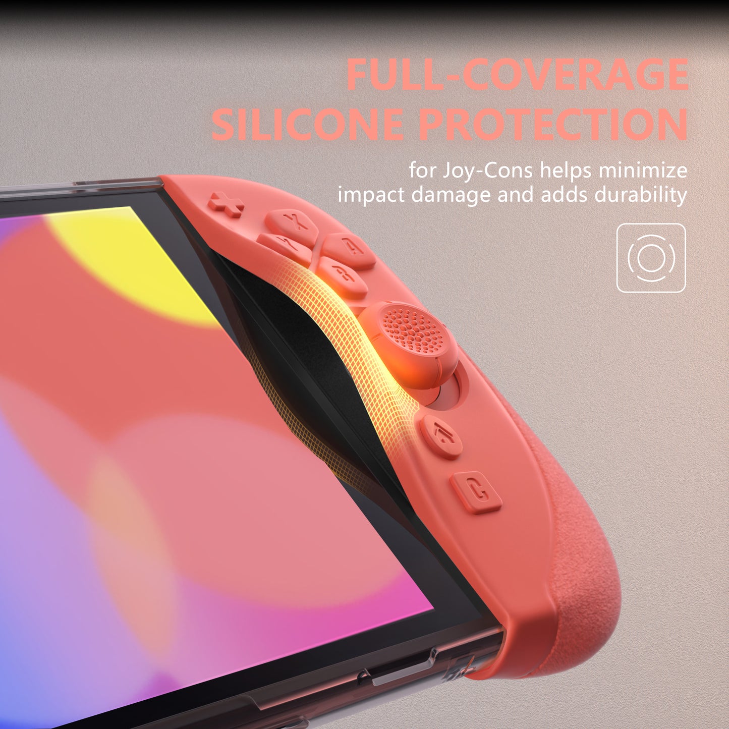 PlayVital Ranger Nintendo Switch 2（2025）対応保護カバー シリコングリップ＋PC製ハードカバーケース 折りたたみスタンド＆親指グリップキャップ付き ドック対応【クリアホワイト】