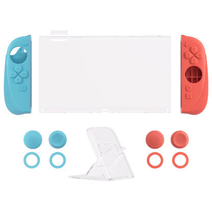 PlayVital Ranger Nintendo Switch 2（2025）対応保護カバー シリコングリップ＋PC製ハードカバーケース 折りたたみスタンド＆親指グリップキャップ付き ドック対応【クリアホワイト】